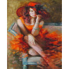  Дама в красном Раскраска картина по номерам на холсте МСА371