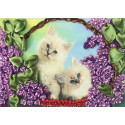  Коты в корзине Набор для вышивки лентами Каролинка КЛ(Н)-4013