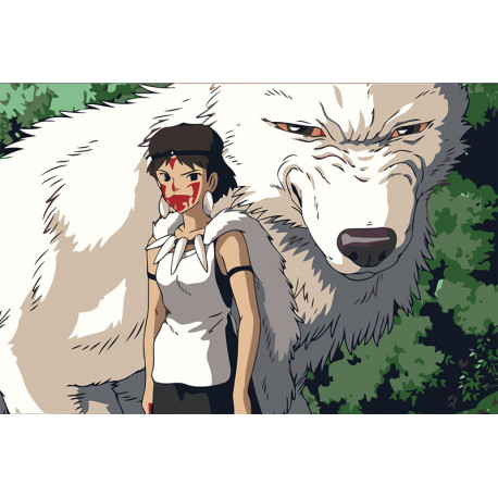 Девочка и белый волк Раскраска картина по номерам на холсте Z-AB131-80x120