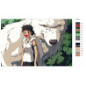 Макет Девочка и белый волк Раскраска картина по номерам на холсте Z-AB131-80x120
