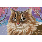  Кошачий портрет Раскраска картина по номерам на холсте A278