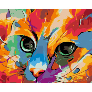  Яркий кот Раскраска картина по номерам на холсте A184