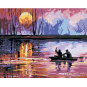 Двое в лодке Раскраска картина по номерам на холсте