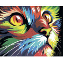 Радужный кот Раскраска картина по номерам на холсте RA046