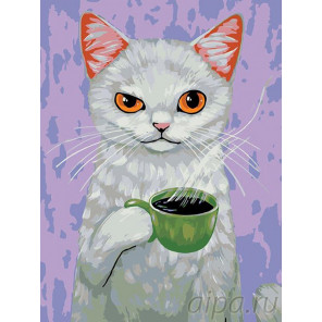 Раскладка Утренний кофе Раскраска картина по номерам на холсте A291