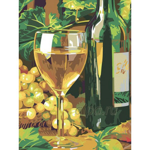 Раскладка Белое вино Раскраска картина по номерам на холсте N01