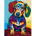  Радужный щенок Раскраска картина по номерам на холсте A102