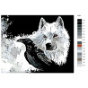 Схема Волк и ворон Раскраска по номерам на холсте Живопись по номерам A363