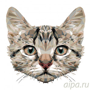 Схема Геометрический кот Раскраска по номерам на холсте Живопись по номерам A368