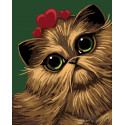 Кошка в сердцах Раскраска по номерам на холсте Живопись по номерам