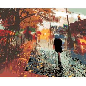  Осенний дождь Раскраска по номерам на холсте Живопись по номерам Z3199