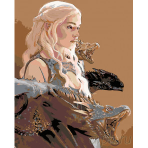 Схема Девушка и драконы Раскраска по номерам на холсте Живопись по номерам ARTH-AH106