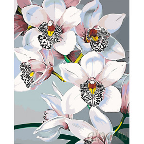 Схема Стильные орхидеи Раскраска по номерам на холсте Живопись по номерам F45