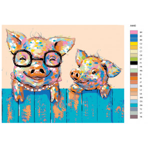Схема Мама свинка Раскраска по номерам на холсте Живопись по номерам A440