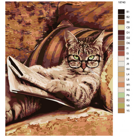 Раскладка Папин кот Раскраска по номерам на холсте Живопись по номерам KTMK-18740