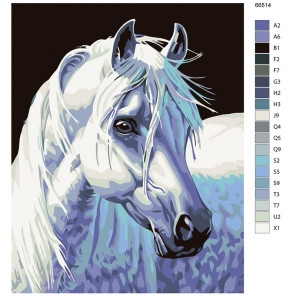 Схема Породистая лошадь Раскраска по номерам на холсте Живопись по номерам KTMK-66514