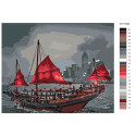 Китайские рыбаки Раскраска по номерам на холсте Живопись по номерам