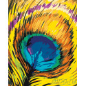 Яркое перо павлина Раскраска картина по номерам на холсте