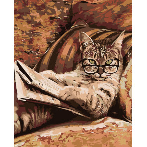 раскладка Строгий кот Раскраска картина по номерам на холсте