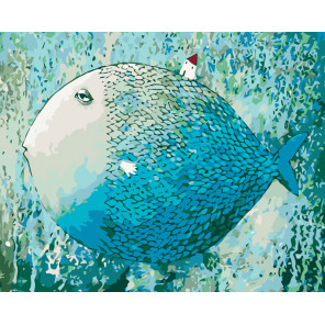 раскладка Рыба-кит Раскраска картина по номерам на холсте