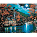 Дом на озере Раскраска картина по номерам на холсте 