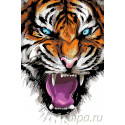 Свирепый тигр Раскраска картина по номерам на холсте 
