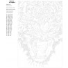 схема Свирепый тигр Раскраска картина по номерам на холсте 
