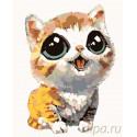 Котенок с выразительными глазами Раскраска картина по номерам на холсте