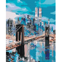 Бруклинский мост на рассвете Раскраска картина по номерам на холсте