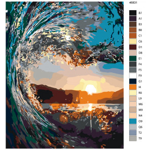 Раскладка Хрустальная волна Раскраска картина по номерам на холсте KTMK-46831