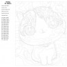 Схема Трогательный котик Раскраска по номерам на холсте Живопись по номерам KTMK-3936011