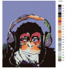 схема Музыкальная обезьяна Раскраска по номерам на холсте Живопись по номерам KTMK-172703
