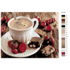 схема Кофе с ягодами Раскраска по номерам на холсте Живопись по номерам KTMK-001143