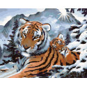 Ласковый тигренок Раскраска картина по номерам на холсте 