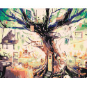 Домик на дереве Раскраска картина по номерам на холсте 