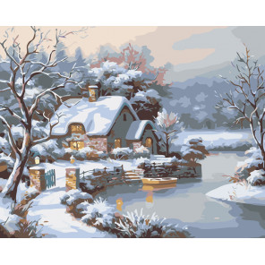  Снежный домик Раскраска картина по номерам на холсте KTMK-18327