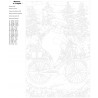 раскладка Кот на велосипеде зимой Раскраска картина по номерам на холсте