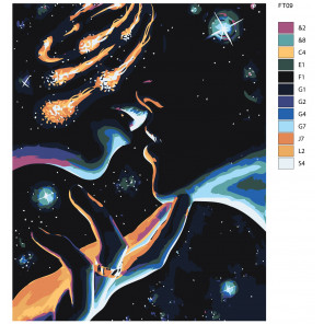 Вселенная влюбленных Раскраска картина по номерам на холсте FT09