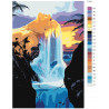 Макет Водопад на чудесном острове Раскраска картина по номерам на холсте FT10