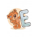 Медвежoнок с буквой E Раскраска по номерам на холсте Живопись по номерам