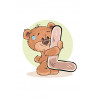 Медвежoнок с буквой L Раскраска по номерам на холсте Живопись по номерам KTMK-7897894