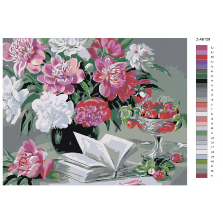 Макет Стихи, ягоды, цветы Раскраска картина по номерам на холсте Z-AB129