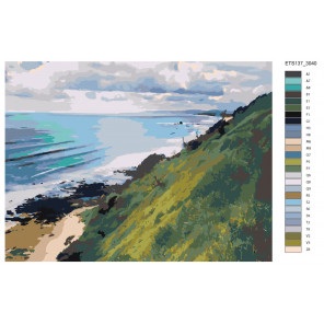 Контрольный лист Утес на побережье Раскраска картина по номерам на холсте ETS137