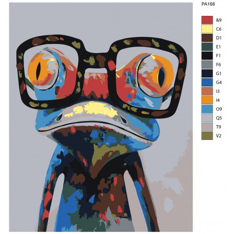Макет Умный лягушонок Раскраска картина по номерам на холсте PA168