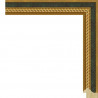 Зеленая с декоративными золотыми полосками Рамка для картины на картоне