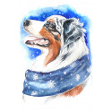 Зимний пёс Алмазная мозаика на подрамнике
