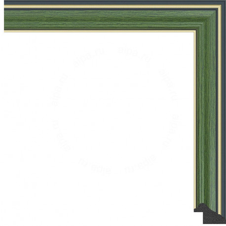 Зеленая с декоративными полосами Рамка для картины на картоне N154