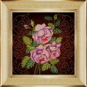 Пример оформления в рамку Бархатная роза Ткань с рисунком Божья коровка 0023