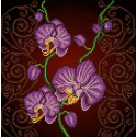  Орхидея фиолетовая Ткань с рисунком Божья коровка 0028
