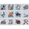 Животные, птицы, насекомые, 12 картинок Канва жесткая с рисунком для вышивки Gobelin L